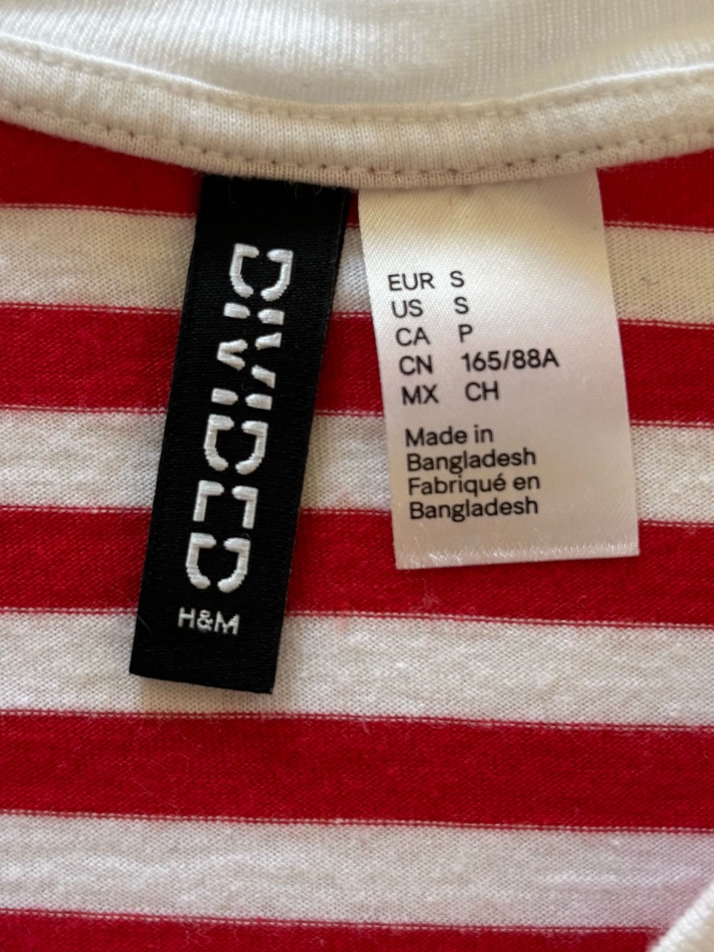 H&M Red White Stripe Saturday Parisian Chic French Girl Nautical Long Sleeve Tee - Picture 10 of 12